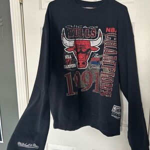 Mitchell & Ness Chicago Bulls 1991 Black Crewneck Sweater